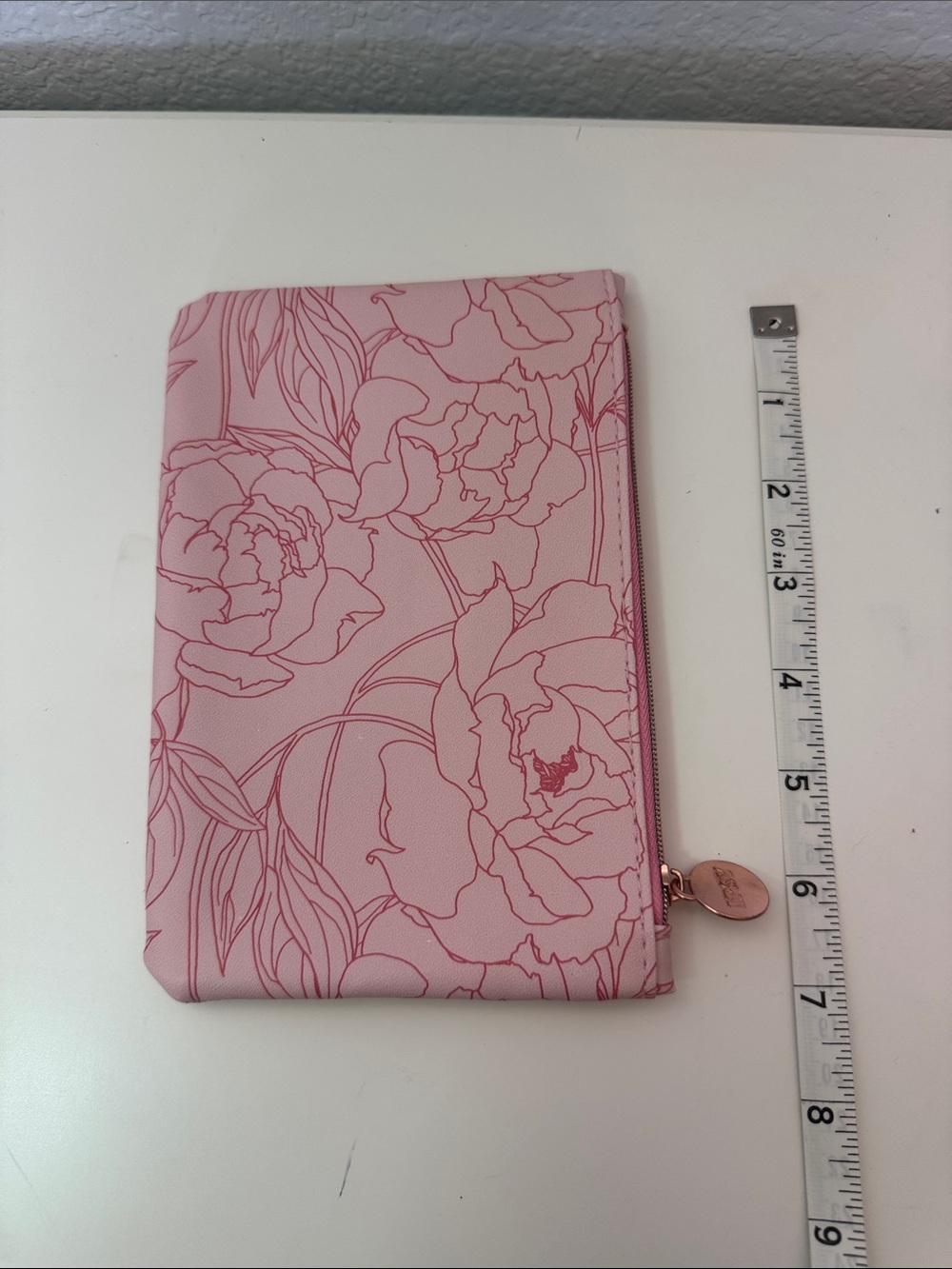 Pink Floral Zip Pouch Clutch - Picture 3 of 4